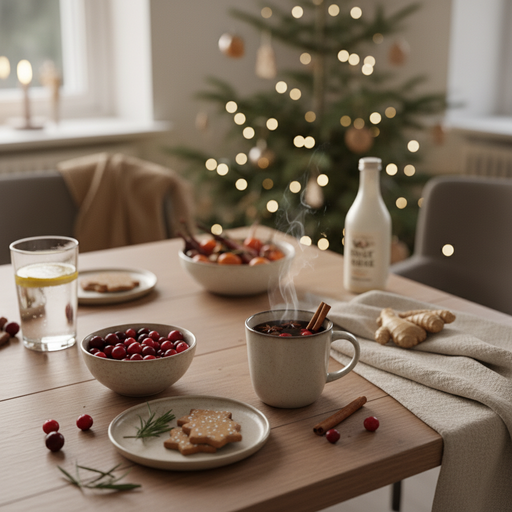 Julig dukning med glögg